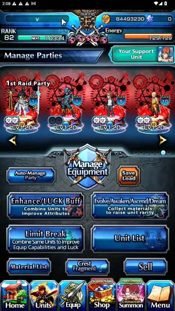 Grand Summoners Accounts End-Game Global|Rank 55|1 SP Art|16 Ascend+6 TW|(Emiya,Saitama,Fern,Jiji,Isliid HP,SS 2