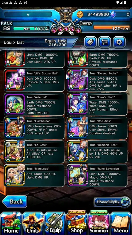 Grand Summoners Accounts End-Game Global|Rank 55|1 SP Art|16 Ascend+6 TW|(Emiya,Saitama,Fern,Jiji,Isliid HP,SS 5