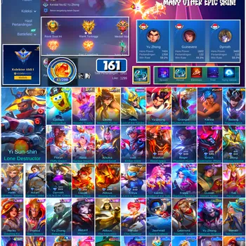 Mobile Legends: Bang Bang Accounts #4462 161 Skins | Karina Leona (KOF) | Badang Pegasus Seiya (SAINT SEIYA) | Cyclops