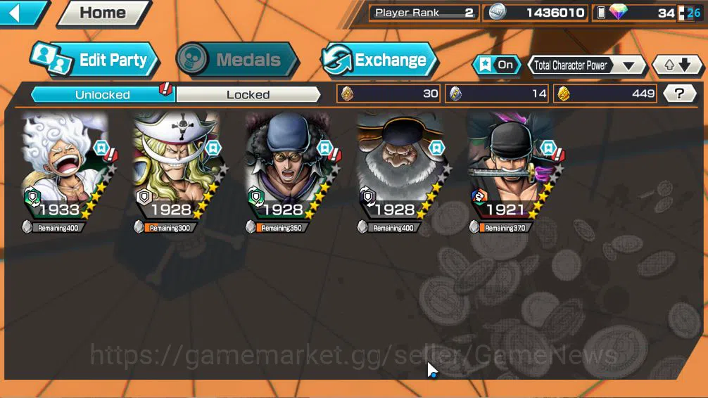 One Piece Bounty Rush Accounts Global|5 EX|5 Elder St.Saturn,G5 Monkey D.Luffy,BP image 3