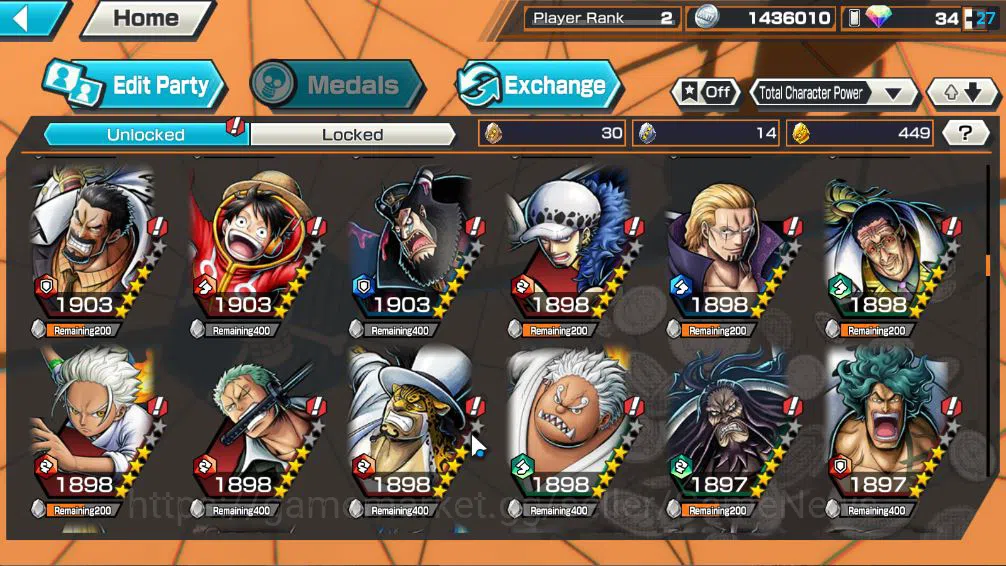 One Piece Bounty Rush Accounts Global|5 EX|5 Elder St.Saturn,G5 Monkey D.Luffy,BP image 7