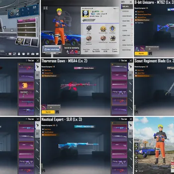 PUBG Mobile Accounts #55 | Lv 69 - 109 Set | LS1897 Splendid Assault Max | M762 8-Bit Unicorn lv3 | 11 Weapon Lab | Naruto