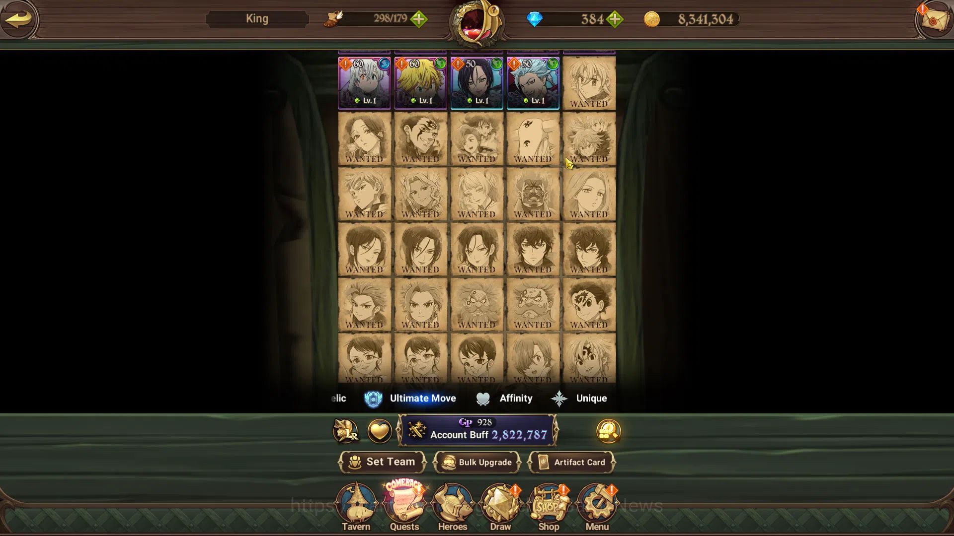 The Seven Deadly Sins: Grand Cross Accounts Midgame Global|2,8M CC|60 L seal|384 DM|4 UR+Collab 8