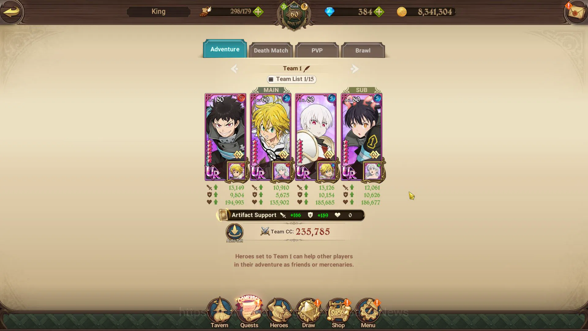 The Seven Deadly Sins: Grand Cross Accounts Midgame Global|2,8M CC|60 L seal|384 DM|4 UR+Collab 9