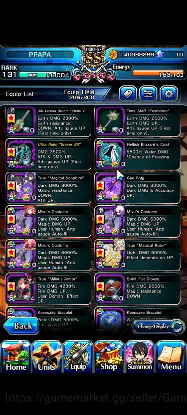 Grand Summoners Accounts Mid-Game Global|Rank 131|1 Sp Art+24 Ascend+6 TW|[Saitama 140 17