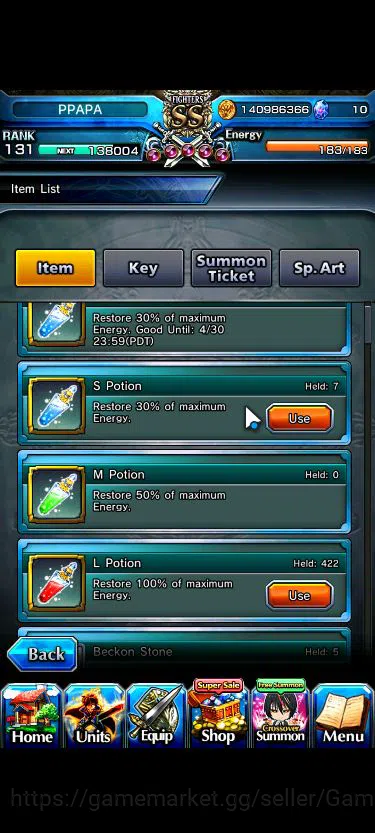 Grand Summoners Accounts Mid-Game Global|Rank 131|1 Sp Art+24 Ascend+6 TW|[Saitama 140 2