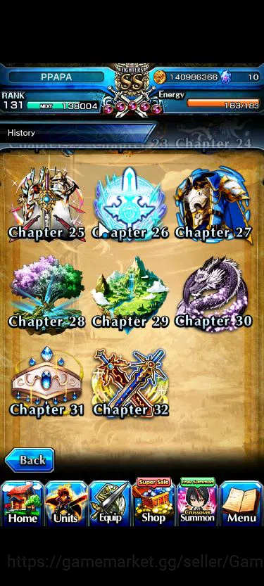 Grand Summoners Accounts Mid-Game Global|Rank 131|1 Sp Art+24 Ascend+6 TW|[Saitama 140 20