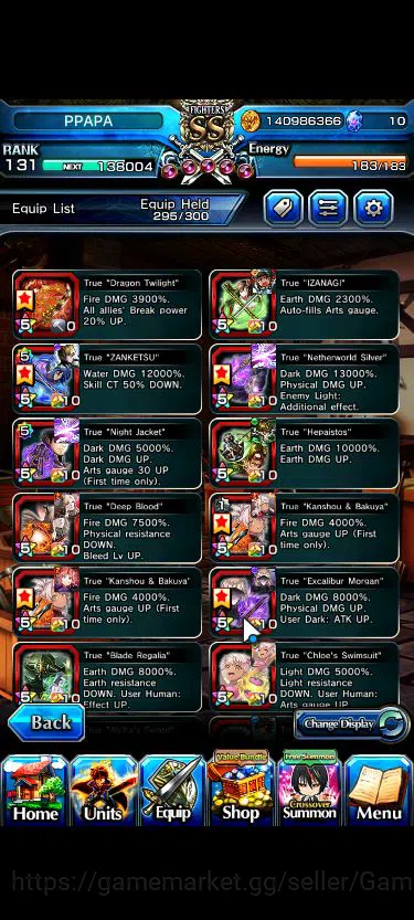 Grand Summoners Accounts Mid-Game Global|Rank 131|1 Sp Art+24 Ascend+6 TW|[Saitama 140 7