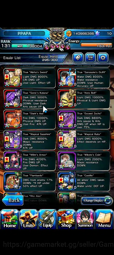 Grand Summoners Accounts Mid-Game Global|Rank 131|1 Sp Art+24 Ascend+6 TW|[Saitama 140 8