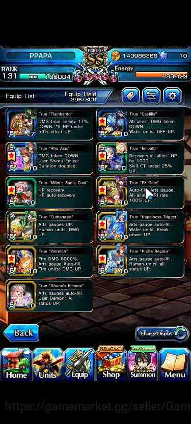 Grand Summoners Accounts Mid-Game Global|Rank 131|1 Sp Art+24 Ascend+6 TW|[Saitama 140 9