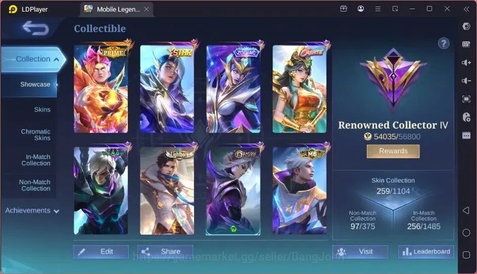 Mobile Legends: Bang Bang Accounts Global|Hero 132|Skin 259|Renowned|Prime Claude|Col image 12