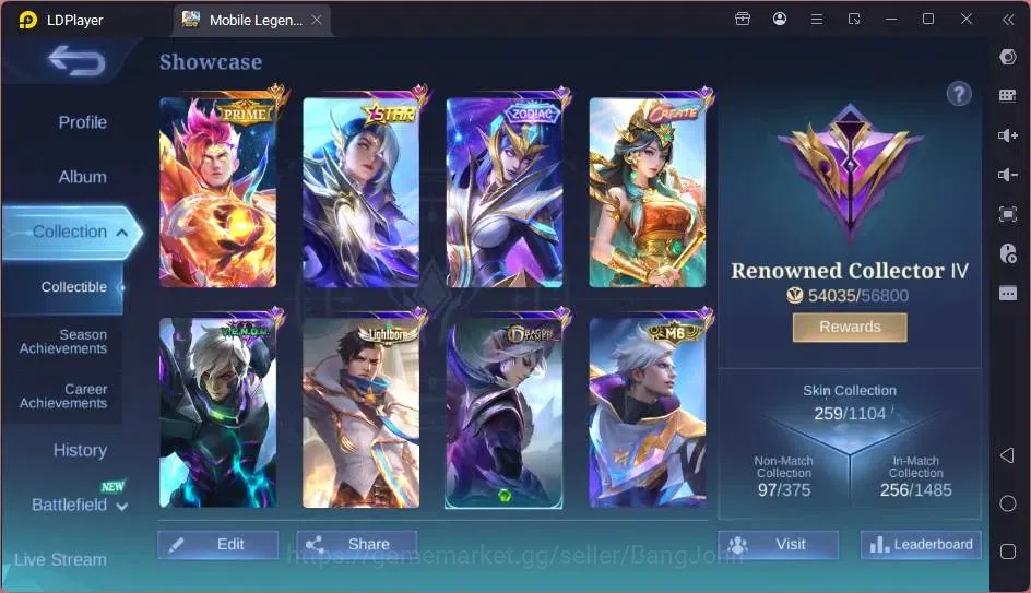 Mobile Legends: Bang Bang Accounts Global|Hero 132|Skin 259|Renowned|Prime Claude|Col image 15