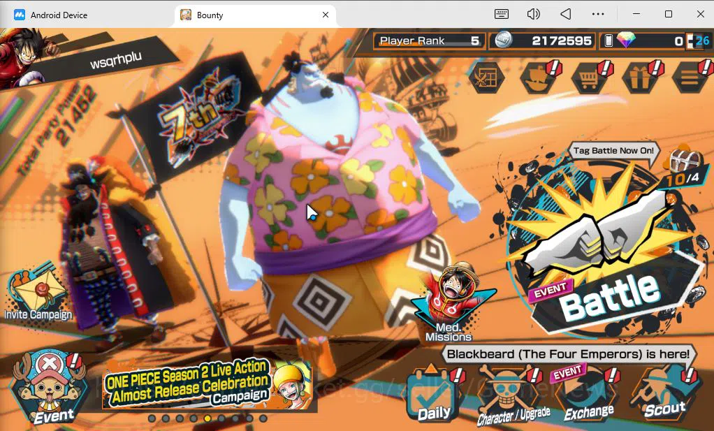 One Piece Bounty Rush Mid-Tier Global|4 EX|BP Kuzan,T4E Marshall D Teach,Seraphim image 1
