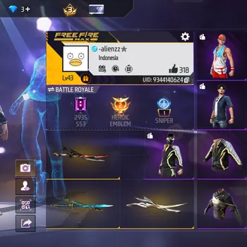 Free Fire Accounts DANA PELAJAR IDAMAN - SKIN KATANA 4 - BUBDLE IDAMAN