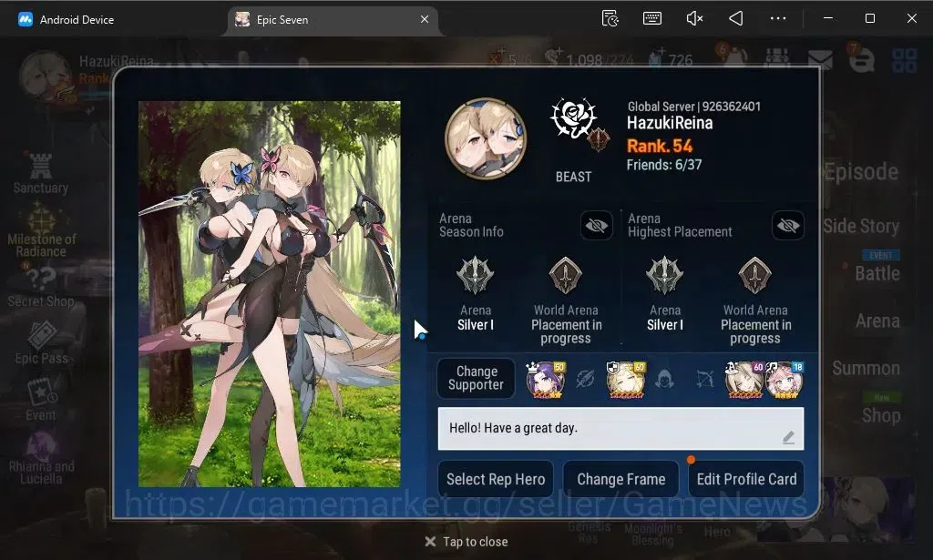 Epic Seven Accounts GLOBAL Unverif|NewEra|6 ML(Rhianna and Luciella,Mo image 2