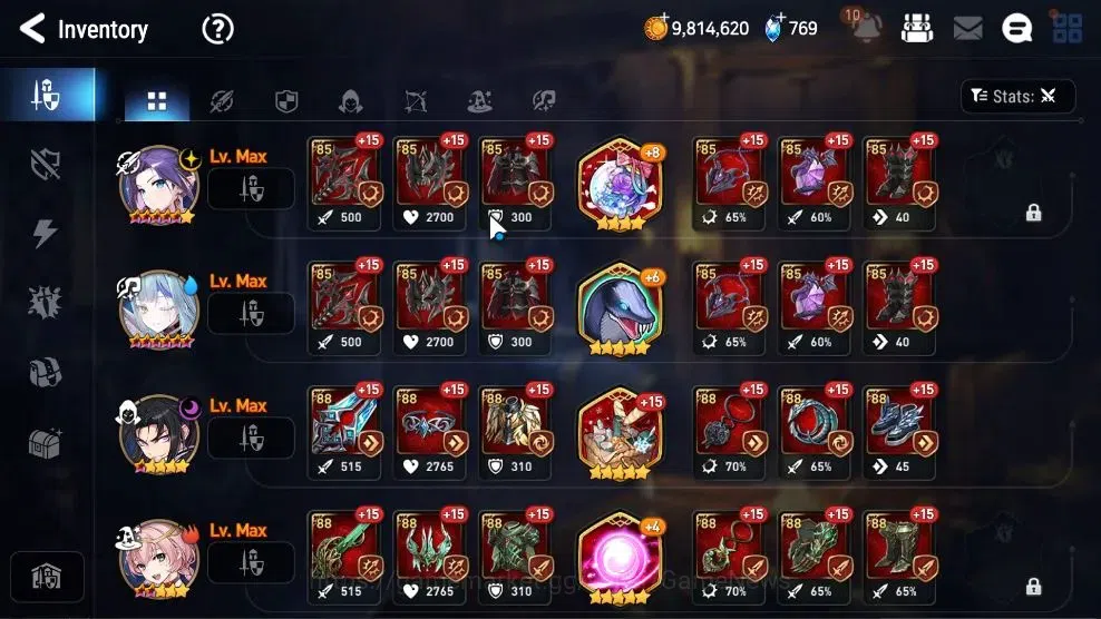 Epic Seven Accounts High-End GLOBAL UnVerif|2 ML(Arbiter Vildred,Blood Moon Haste)+Ab Fumyr,Estele,TA Coli,Etc|850 MM+332K 3