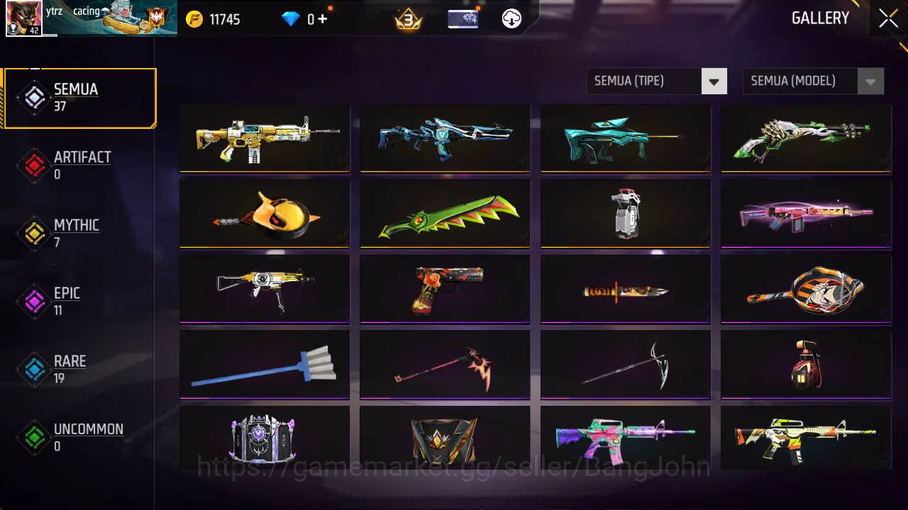 Free Fire Accounts Indonesia, Vault 46, SG lumut, bundle sukuna jjk, image 12