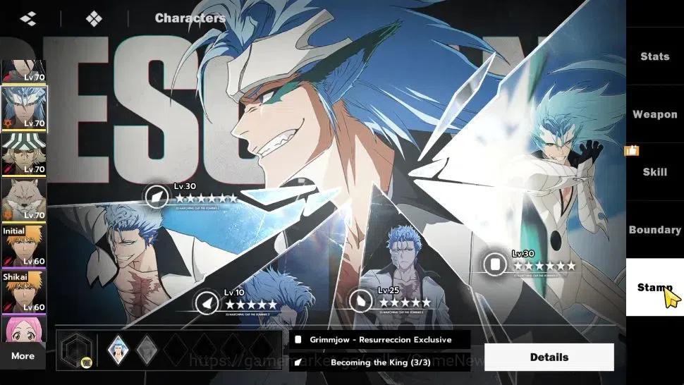 BLEACH: Soul Resonance Accounts NuverseSEA LV 59|8 SSR [(Grimjow,IchigoB2,ByakuyaB image 13