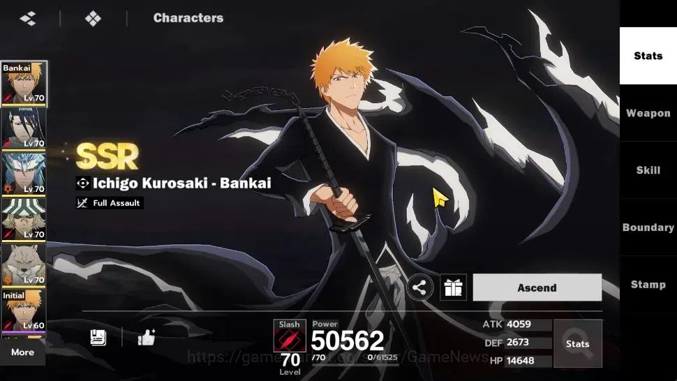 BLEACH: Soul Resonance Accounts NuverseSEA LV 59|8 SSR [(Grimjow,IchigoB2,ByakuyaB image 3