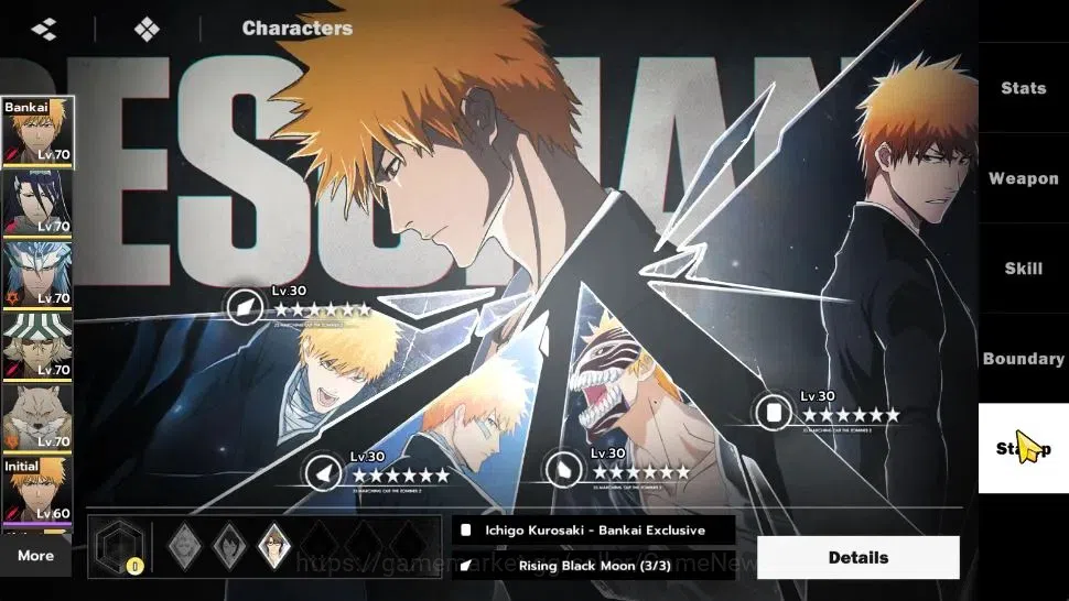 BLEACH: Soul Resonance Accounts NuverseSEA LV 59|8 SSR [(Grimjow,IchigoB2,ByakuyaB image 6