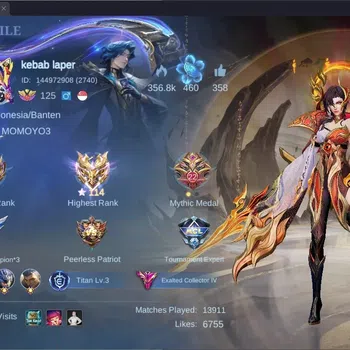 Mobile Legends: Bang Bang Accounts Collector Global |Hero 133|Skin 355|Exalted|SV Benedetta|Prime
