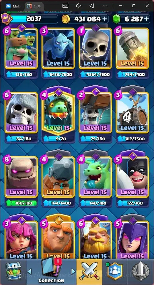 Clash Royale Accounts Global |CL 2037|KTL 16 |Trophy 394|121 Cards|35 Ma image 11