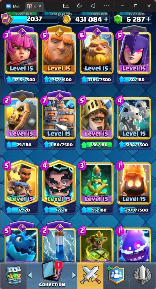 Clash Royale Accounts Global |CL 2037|KTL 16 |Trophy 394|121 Cards|35 Ma image 12