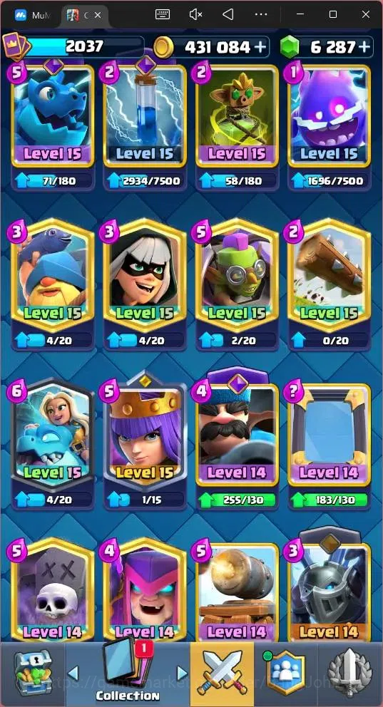Clash Royale Accounts Global |CL 2037|KTL 16 |Trophy 394|121 Cards|35 Ma image 13