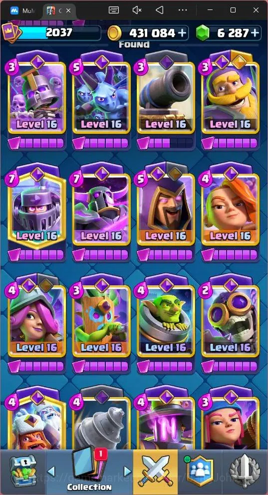 Clash Royale Accounts Global |CL 2037|KTL 16 |Trophy 394|121 Cards|35 Ma image 15