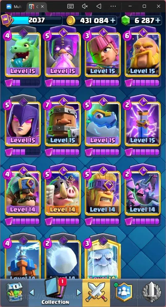Clash Royale Accounts Global |CL 2037|KTL 16 |Trophy 394|121 Cards|35 Ma image 17