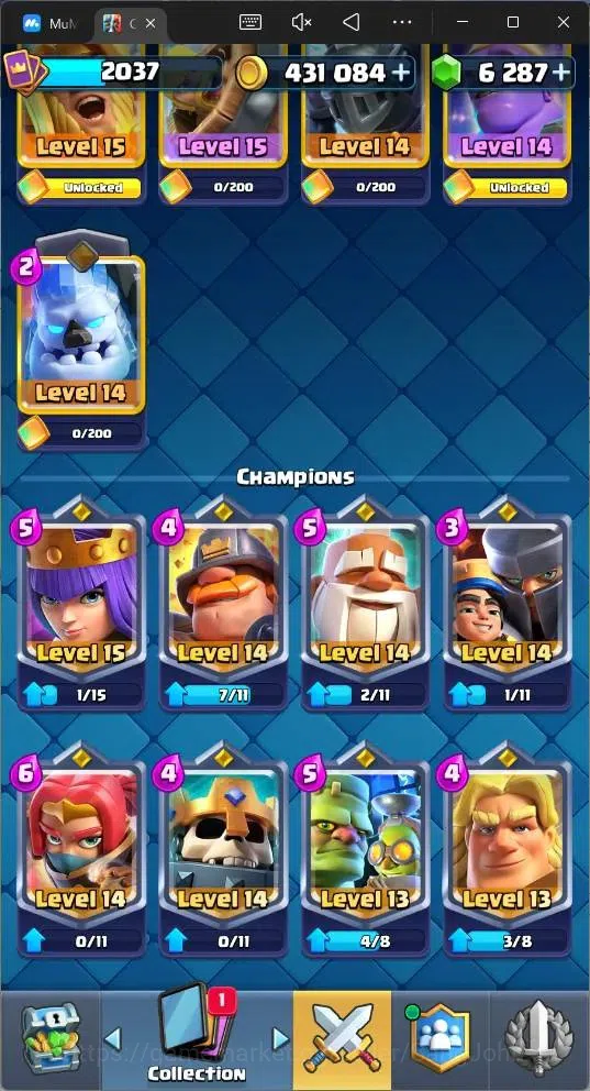 Clash Royale Accounts Global |CL 2037|KTL 16 |Trophy 394|121 Cards|35 Ma image 19