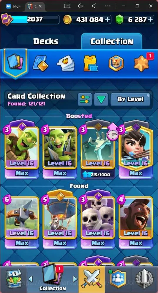 Clash Royale Accounts Global |CL 2037|KTL 16 |Trophy 394|121 Cards|35 Ma image 7