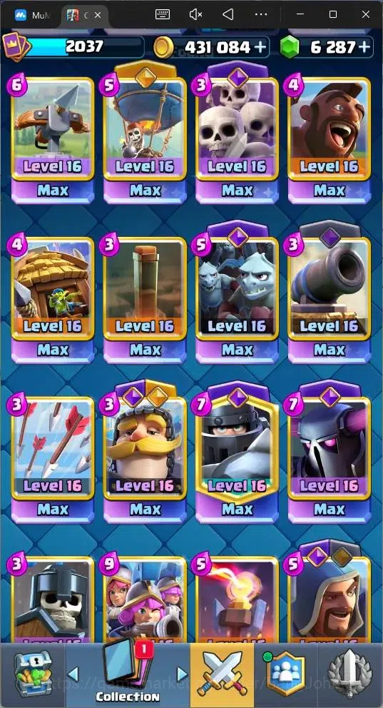 Clash Royale Accounts Global |CL 2037|KTL 16 |Trophy 394|121 Cards|35 Ma image 8