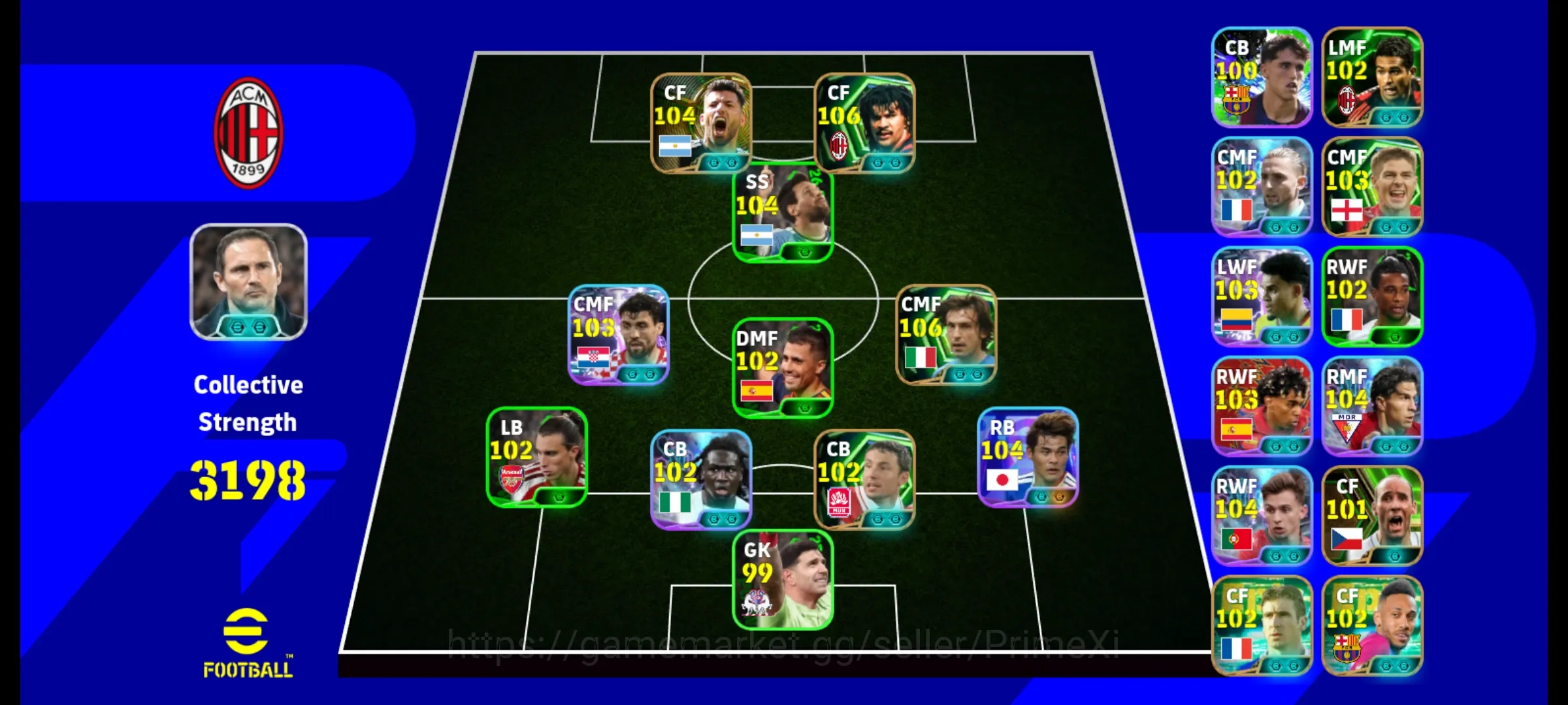 eFootball Accounts Legends & Iconic Players Android| Pw 3198|200 Coins | Best deal |Epic RUUD GULLIT 107 |Epic ANDREA PIRLO 1