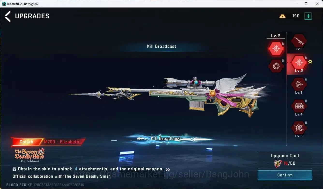 Blood Strike Accounts ASIA |COLLAB=GALIL,KAR98K,MCX,M700,AK47,ULTRA=GLOC image 10