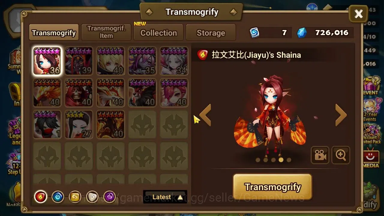 Summoners War: Sky Arena Accounts End-Game GLOBAL Lv 59|1 LD[Nicki]+9 Total NB5[Amber,Bloodya,Kai,Rakan,Brandia,Etc]+50 19
