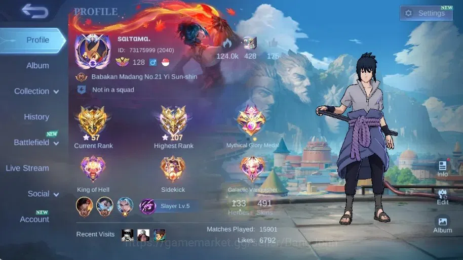 Mobile Legends: Bang Bang Accounts Others Global|Skin 491|Mega|Legend Farnco+Freya,Aspirant Layla+Guinevere+Chang'e,KOF 1
