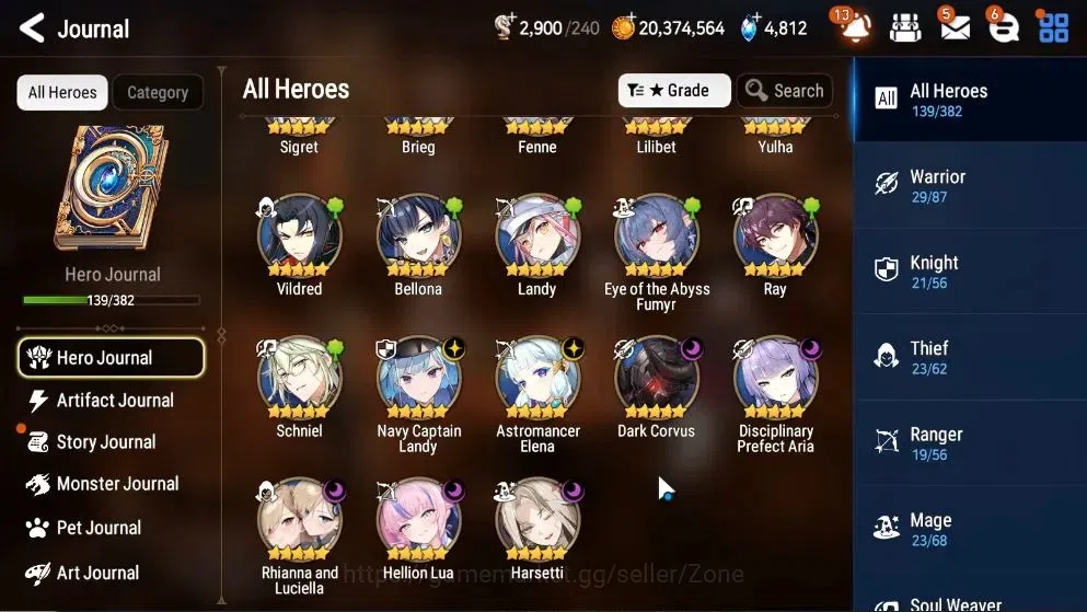 Epic Seven Accounts Global|7ML (RnL,DP Aria , Hellion Lua, harsetti, A image 2
