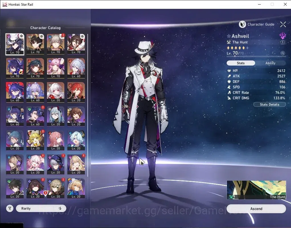 Honkai Star Rail Accounts Asia|TL 59|7 Limited|AshveilE2,Mortenax,Dante,Ache image 4