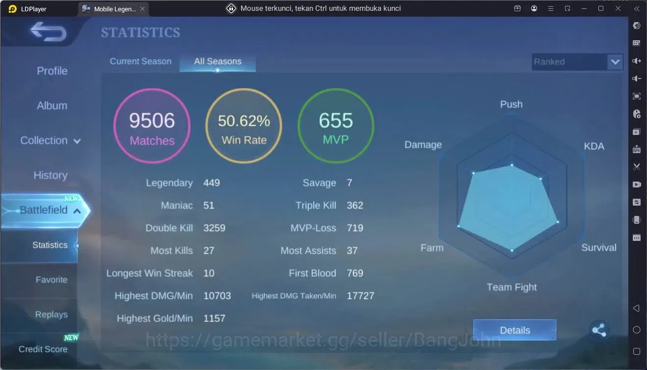 Mobile Legends: Bang Bang Accounts Global |Hero 132|Skin 461|Exalted|KOF GS,Dyrroth|P image 18