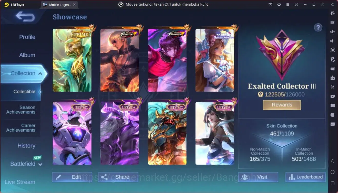 Mobile Legends: Bang Bang Accounts Global |Hero 132|Skin 461|Exalted|KOF GS,Dyrroth|P image 19