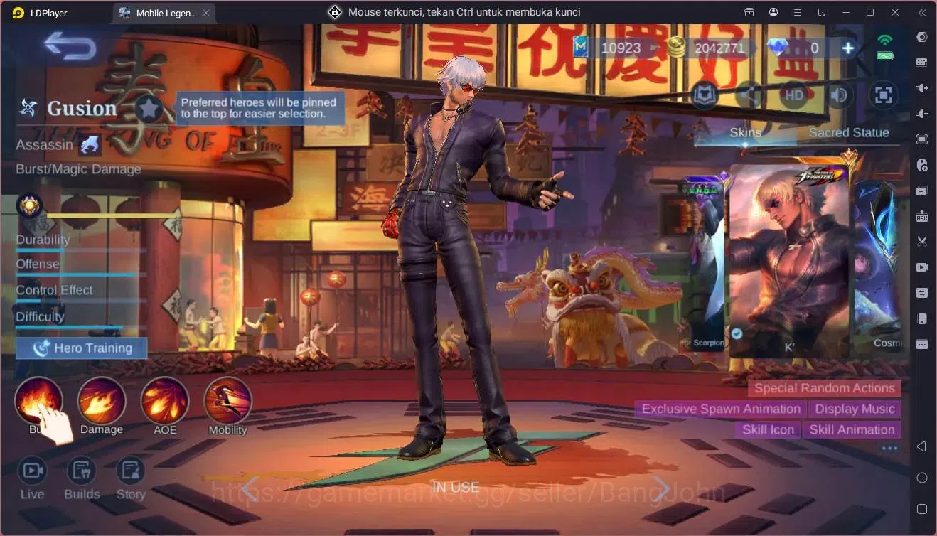 Mobile Legends: Bang Bang Accounts Global |Hero 132|Skin 461|Exalted|KOF GS,Dyrroth|P image 8