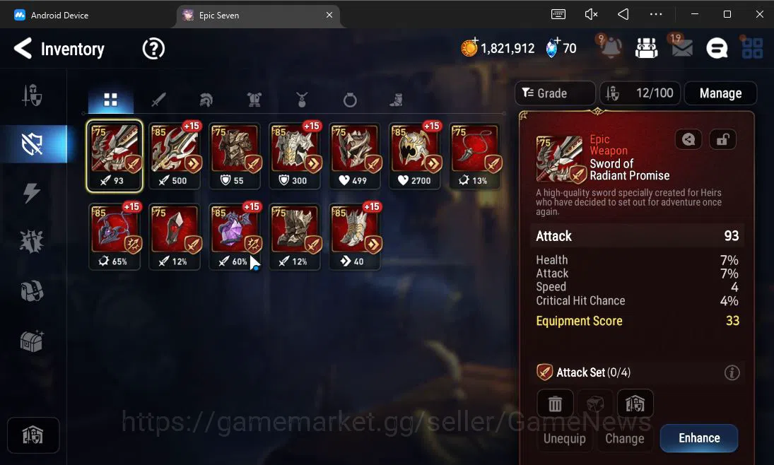 Epic Seven Accounts Starter GLOBAL UnVerif|Starter|2 ML (Lone Wolf Peira,Arbiter Vildred)+Setsuka,Yulha,Kise,Landy|Poh 14