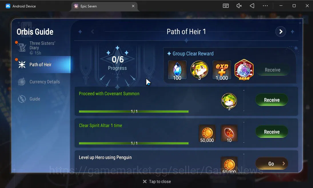 Epic Seven Accounts Starter GLOBAL UnVerif|Starter|2 ML (Lone Wolf Peira,Arbiter Vildred)+Setsuka,Yulha,Kise,Landy|Poh 4