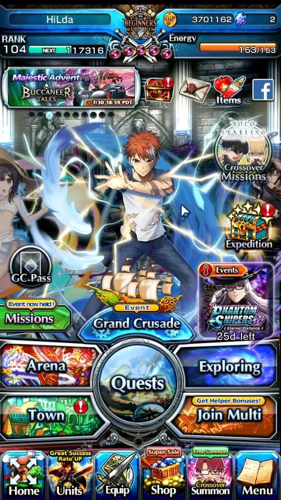 Grand Summoners Accounts End-Game GLOBAL|Rank 104|18 Ascend 10 TW|(S Emiya,S Miyu,DL 1