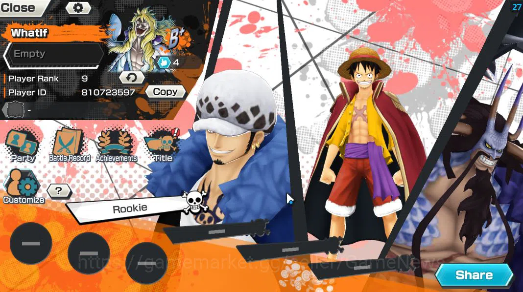 One Piece Bounty Rush Accounts Global|4 EX|WI Trafagar Law,MWDBKP Monkey D Luffy, image 2