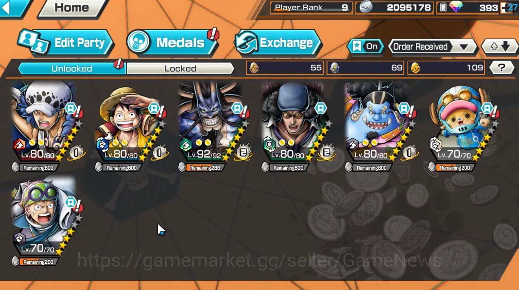 One Piece Bounty Rush Accounts Global|4 EX|WI Trafagar Law,MWDBKP Monkey D Luffy, image 4