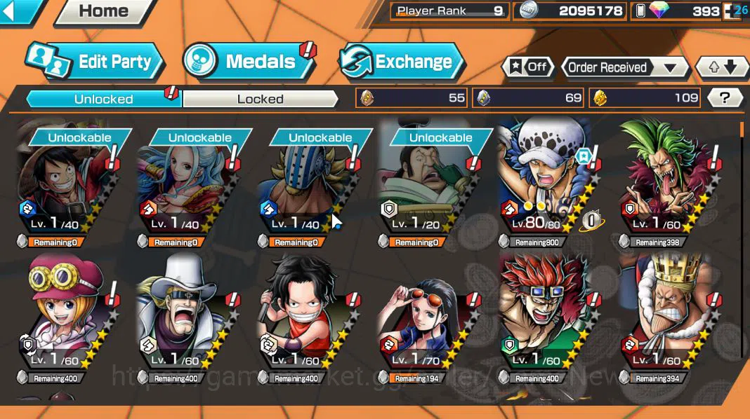 One Piece Bounty Rush Accounts Global|4 EX|WI Trafagar Law,MWDBKP Monkey D Luffy, image 9