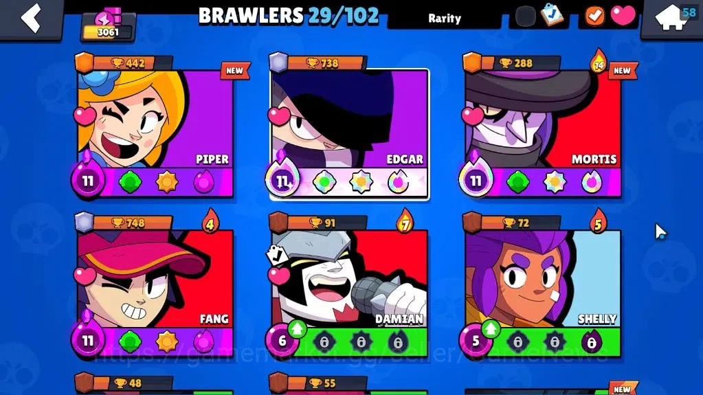 Brawl Stars Accounts 3061 Trophy|29 Brawlers 4 MaxLvl[Full Buffies Edga image 8