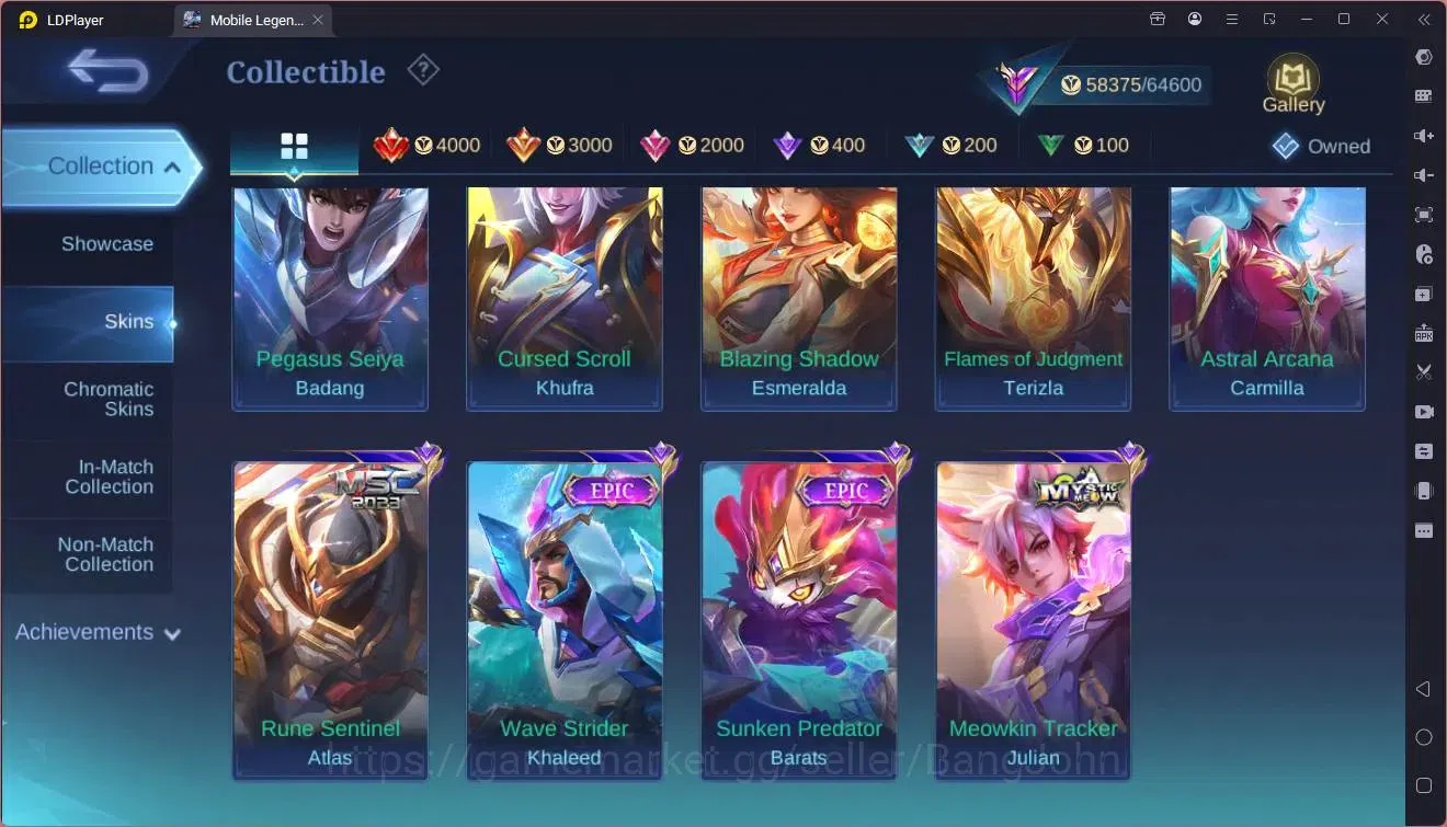 Mobile Legends: Bang Bang Accounts Global|Hero 133|Skin 254|Renowned|KOF Karina|5-STA image 15